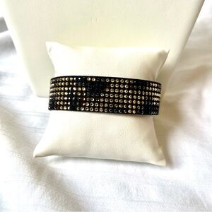 Touchstone Crystal Black and Gold Belt with Elegant Design